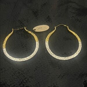 Gold and Silver Hoop Earrings by Lena Bernard